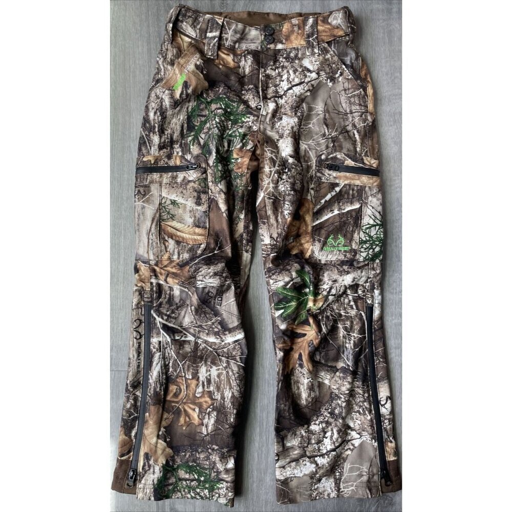 Realtree Camoflauge Cargo‎ Scent Factor Hunting Pants Kids Size M Cargo